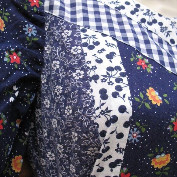 Vintage 70's Blue Prairie Dress - Picture 4 of 8